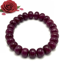Genuine Natural Ruby Bracelet | Smooth 10mm Rondelle Beads 24 Pcs 209 Carats | Rich Crimson Red VVS Clarity | High
