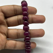 Genuine Natural Ruby Bracelet | Smooth 10mm Rondelle Beads 24 Pcs 209 Carats | Rich Crimson Red VVS Clarity | High
