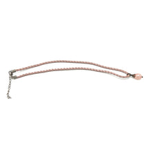 Glass Stone Pendant Light Pink Color Drop Shape 16mm Twisted Cord Fashion Unisex Necklace Symbol Of Soft Modern