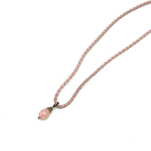 Glass Stone Pendant Light Pink Color Drop Shape 16mm Twisted Cord Fashion Unisex Necklace Symbol Of Soft Modern