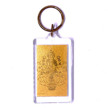 Goddess Lakshmi 24K Gold Foil Keychain Keyring Divine Blessing for Wealth & Fortune - Keychain