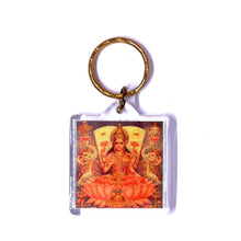 Goddess Lakshmi 24K Gold Foil Lakshmi Prosperity Laser Engraved Keychain Wealth Charm - Keychain