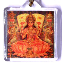 Goddess Lakshmi 24K Gold Foil Lakshmi Prosperity Laser Engraved Keychain Wealth Charm - Keychain