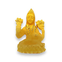 Goddess Maha Lakshmi Idol Gold Surface 24K Prism Crystal Temple-Shaped Showpiece Vastu Energized Symbol of Wealth Luck