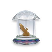 Goddess Maha Lakshmi Idol Gold Surface 24K Prism Crystal Temple-Shaped Showpiece Vastu Energized Symbol of Wealth Luck