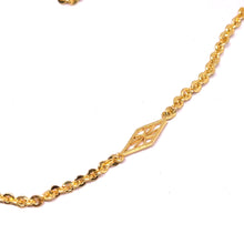 Gold Electroplated Diamond Shaped Station Necklace linked between Chain - Necklace