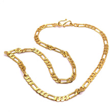 Gold Plated Chain Figaro Unique Fashion Necklace Jewelry - Necklace