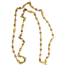 Barrel shaped links with engraved beads gold plated Chain Necklace Jewelry - Necklace