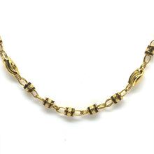 Barrel shaped links with engraved beads gold plated Chain Necklace Jewelry - Necklace