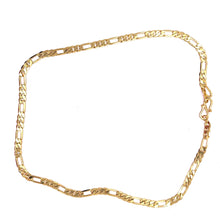 Gold Plated Figaro Style Chain Necklace Jewelry - Necklace