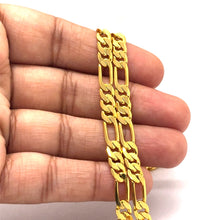Gold Plated Figaro Style Chain Necklace Jewelry - Necklace
