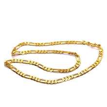 Gold Plated Figaro Style Chain Necklace Jewelry - Necklace