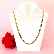 Gold Plated Figaro Style Chain Necklace Jewelry - Necklace