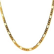 Gold Plated Figaro Style Chain Necklace Jewelry - Necklace