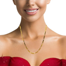 Gold Plated Figaro Style Chain Necklace Jewelry - Necklace