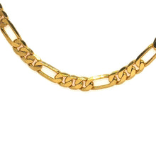Gold Plated Figaro Style Chain Necklace Jewelry - Necklace
