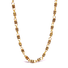 Gold Plated Chain Cylindrical Cross-Patterned Linked Necklace Jewelry - Necklace