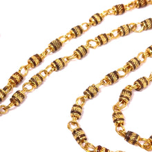 Gold Plated Chain Cylindrical Cross-Patterned Linked Necklace Jewelry - Necklace