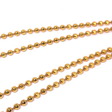 Gold Plated Ball Yellow Tone Hammered Mardi Gras Chain Necklace – Bold Textured Chain for Modern Looks - Necklace