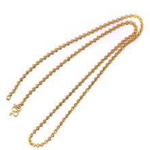 Gold Plated Ball Yellow Tone Hammered Mardi Gras Chain Necklace – Bold Textured Chain for Modern Looks - Necklace