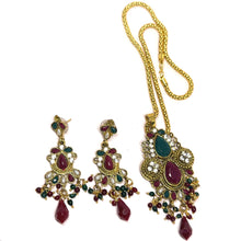Royal Traditional Pattern Gold Plated Necklace Earring Jewelry Set - Necklace Earring Set