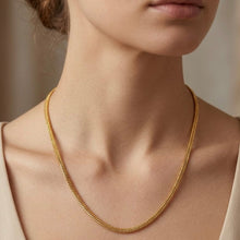 Gold Plated Mirror Finish Snake Chain Necklace | Flexible Flat Links | Signature Unisex Accent - Necklace