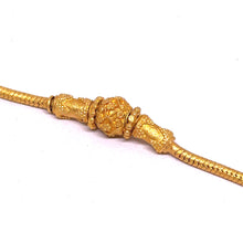 Gold plated Snake chain interlocked with granulated beads chain necklace Jewelry - Necklace