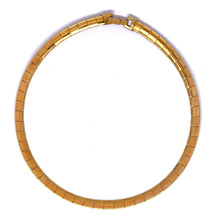 Gold Plated Classic Matte and Shiny Square Linked Choker Jewelry - Necklace