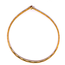 Gold Plated Classic Matte and Shiny Square Linked Choker Jewelry - Necklace