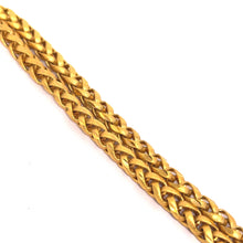 Gold plated Square Wheat Engraved Chain Gold Plated Necklace Jewelry - Necklace