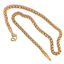 Gold plated Square Wheat Engraved Chain Gold Plated Necklace Jewelry - Necklace