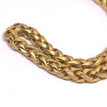 Gold plated Square Wheat Engraved Chain Gold Plated Necklace Jewelry - Necklace