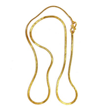 Textured Flat Flexi Gold Plated Chain Necklace Jewelry - Necklace