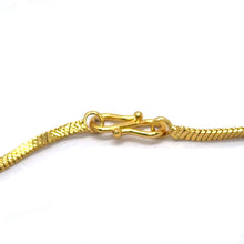 Textured Flat Flexi Gold Plated Chain Necklace Jewelry - Necklace