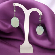 Green Chalcedony 24x18x15mm Tumble Plain Dangle Gemstone Earrings