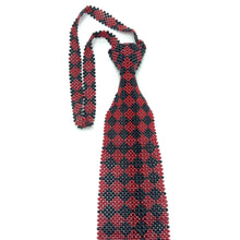 Handcrafted Argyle Pattern Pearl Tie One of a Kind Necktie