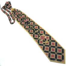 Handcrafted Bead and Reel Pattern Pearl Tie Classic and Elegant