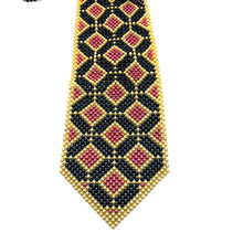 Handcrafted Bead and Reel Pattern Pearl Tie Classic and Elegant