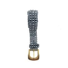 Handcrafted Black Freshwater Pearl Gold Buckle Belt For Him