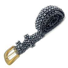 Handcrafted Black Freshwater Pearl Gold Buckle Belt For Him