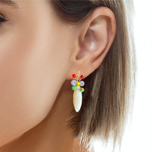 Handmade Earrings Boho White Marquise Beads Jewelry