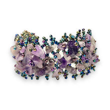 Handmade Bracelet Amethyst Beaded 7 Inch Hand Jewelry