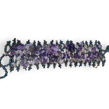 Handmade Bracelet Amethyst Beaded 7 Inch Hand Jewelry