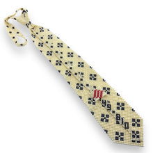 Handcrafted Diamond Pattern Pearl Tie Elegant Timeless Necktie