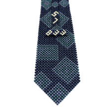 Handcrafted Diamond & Square Pattern Pearl Tie Geometric Harmony