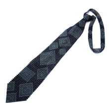 Handcrafted Diamond & Square Pattern Pearl Tie Geometric Harmony