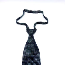 Handcrafted Diamond & Square Pattern Pearl Tie Geometric Harmony