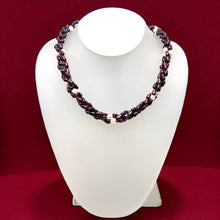Handcrafted Garnet Drop Bead with Natural Pearl Accents Elegant Gemstone 17.7’’ Necklace Jewelry - Necklace