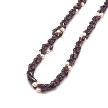 Handcrafted Garnet Drop Bead with Natural Pearl Accents Elegant Gemstone 17.7’’ Necklace Jewelry - Necklace