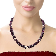 Handcrafted Garnet Drop Bead with Natural Pearl Accents Elegant Gemstone 17.7’’ Necklace Jewelry - Necklace
